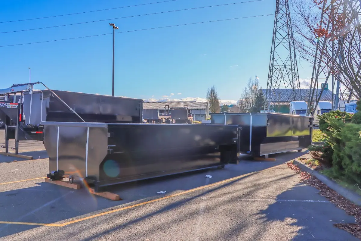 Roll-off dumpster ready for waste disposal at job site for Construction Dumpster Rental in Vineyard